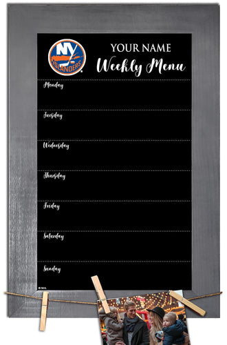 New York Islanders 1015-Weekly Chalkboard with frame & clothespins