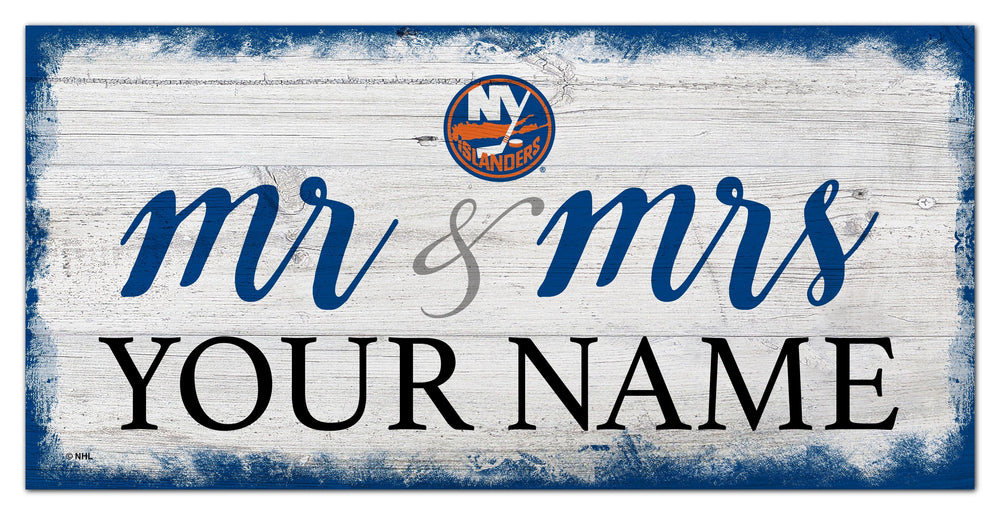New York Islanders 1074-Script Mr & Mrs 6x12