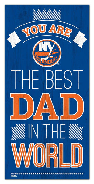 New York Islanders 1079-6X12 Best dad in the world Sign