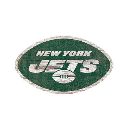New York Jets 0843-Distressed Logo Cutout 24in