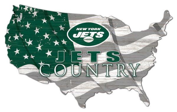 New York Jets 1001-USA Shape Flag Cutout
