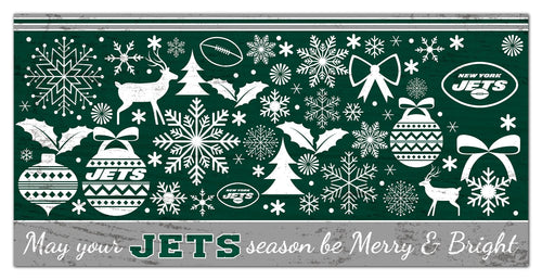 New York Jets 1052-Merry and Bright 6x12