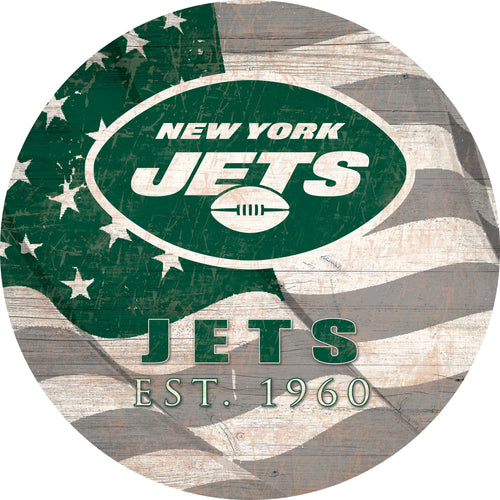 New York Jets 1058-Team Color Flag Circle - 12"