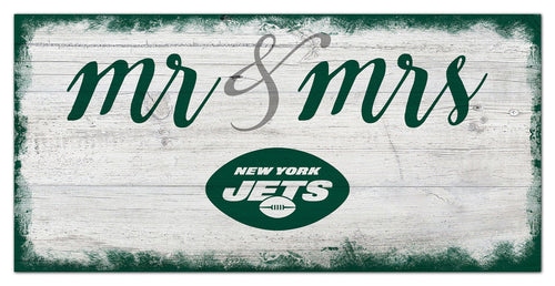 New York Jets 1074-Script Mr & Mrs 6x12