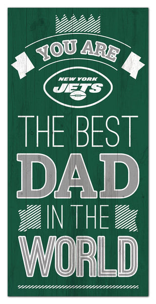 New York Jets 1079-6X12 Best dad in the world Sign