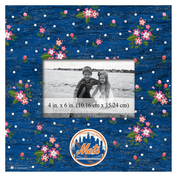 New York Mets 0965-Floral 10x10 Frame