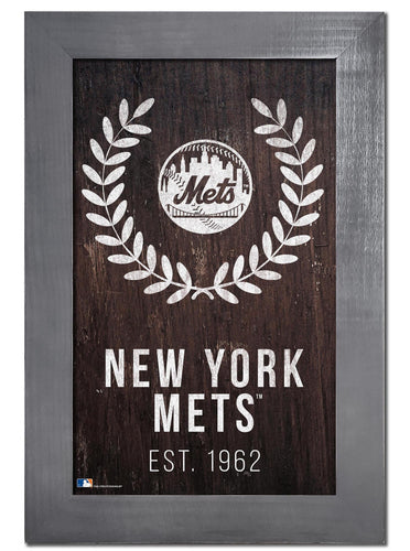 New York Mets 0986-Laurel Wreath 11x19