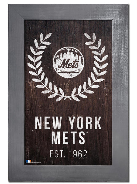 New York Mets 0986-Laurel Wreath 11x19