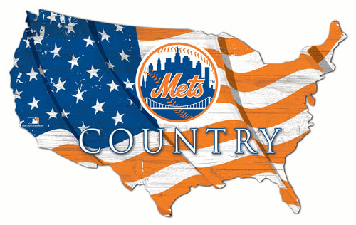 New York Mets 1001-USA Shape Flag Cutout