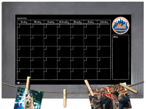 New York Mets 1014-Monthly Chalkboard with frame  & clothespins