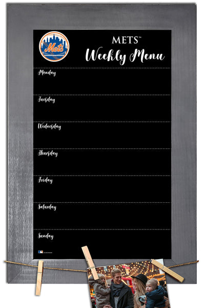 New York Mets 1015-Weekly Chalkboard with frame & clothespins