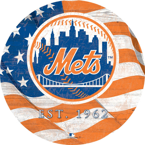 New York Mets 1058-Team Color Flag Circle - 12"