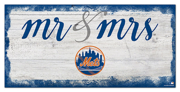 New York Mets 1074-Script Mr & Mrs 6x12