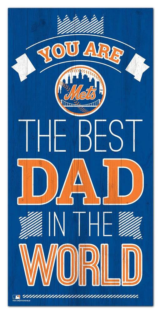 New York Mets 1079-6X12 Best dad in the world Sign