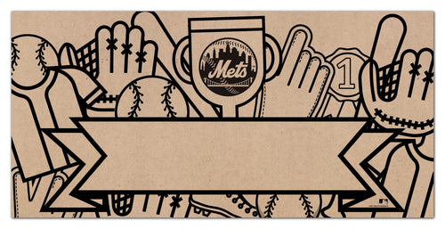 New York Mets 1082-6X12 Coloring name banner