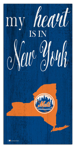 New York Mets 2029-6X12 My heart state sign