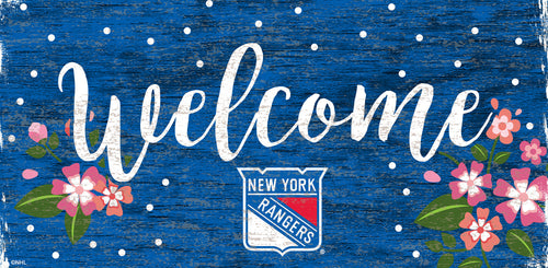 New York Rangers 0964-Welcome Floral 6x12
