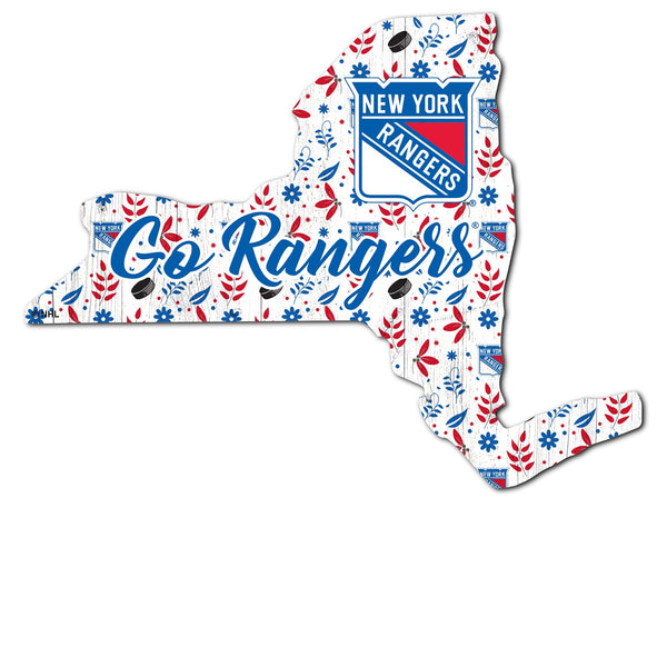 New York Rangers 0974-Floral State - 12"