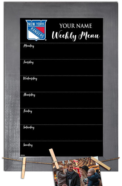 New York Rangers 1015-Weekly Chalkboard with frame & clothespins