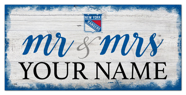 New York Rangers 1074-Script Mr & Mrs 6x12