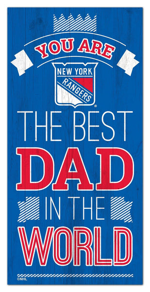 New York Rangers 1079-6X12 Best dad in the world Sign