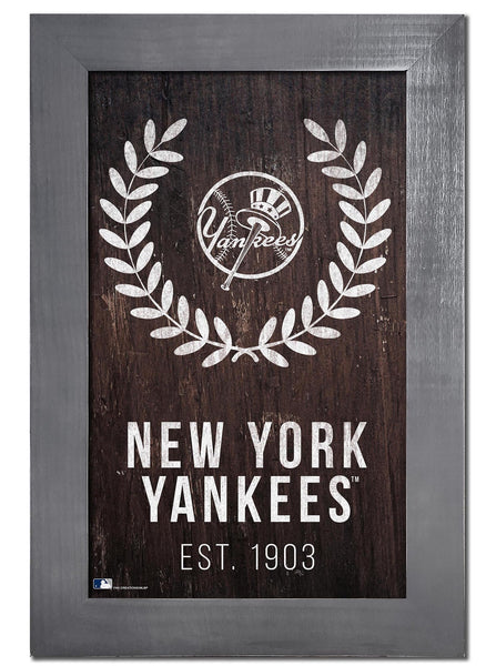 New York Yankees 0986-Laurel Wreath 11x19