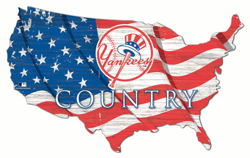 New York Yankees 1001-USA Shape Flag Cutout