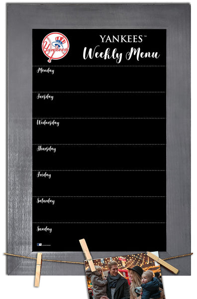 New York Yankees 1015-Weekly Chalkboard with frame & clothespins