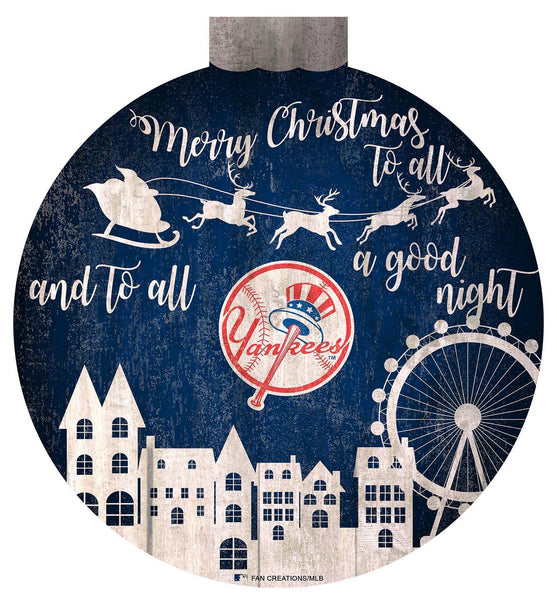 New York Yankees 1033-Christmas Village 12in Wall Art