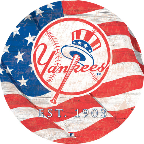 New York Yankees 1058-Team Color Flag Circle - 12"