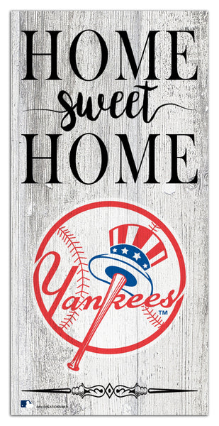 New York Yankees 2025-6X12 Whitewashed Home Sweet Home Sign