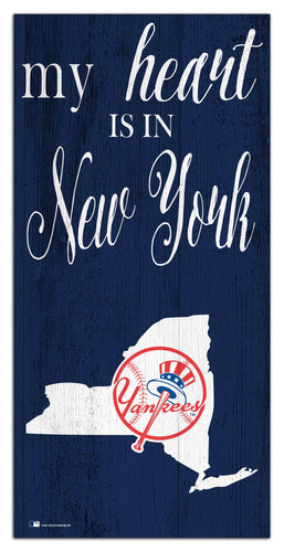 New York Yankees 2029-6X12 My heart state sign