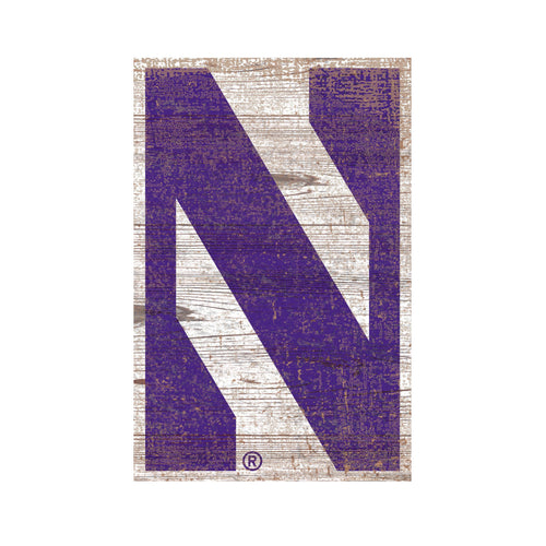 Northwestern 0843-Distressed Logo Cutout 24in
