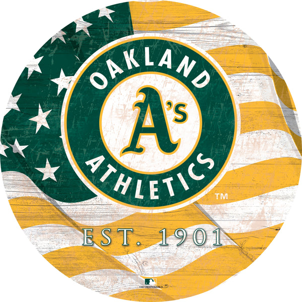 Oakland Athletics 1058-Team Color Flag Circle - 12"