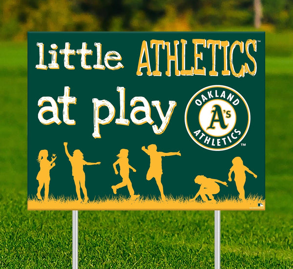 Oakland Athletics 2031-18X24 Little fans at play 2 sided yard sign