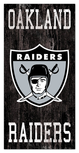 Oakland Raiders 0786-Heritage Logo w/ Team Name 6x12