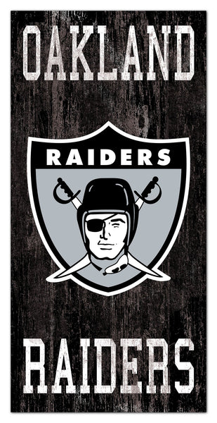 Oakland Raiders 0786-Heritage Logo w/ Team Name 6x12