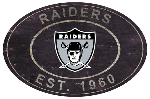 Oakland Raiders 0801-46in Heritage Logo Oval