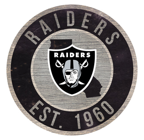 Oakland Raiders 0866-12in Circle w/State