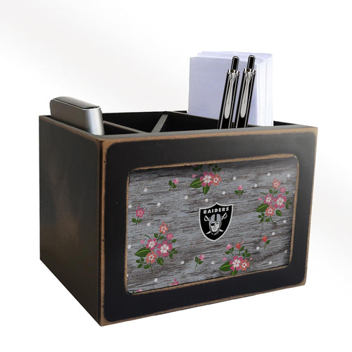 Oakland Raiders 0966-Floral Desk Organizer