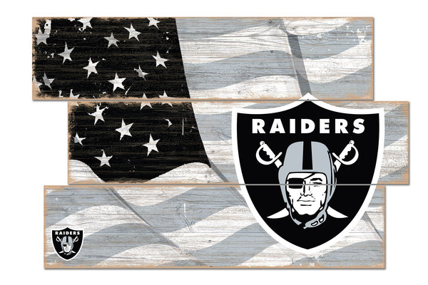 Oakland Raiders 1028-Flag 3 Plank
