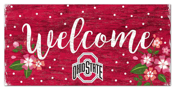 Ohio State Buckeyes 0964-Welcome Floral 6x12
