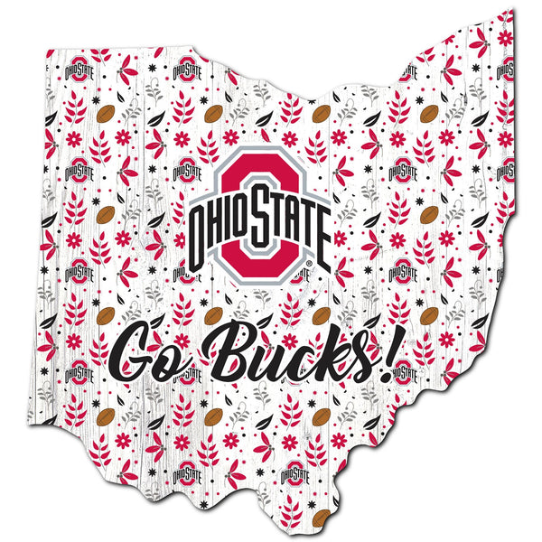 Ohio State Buckeyes 0974-Floral State - 12"