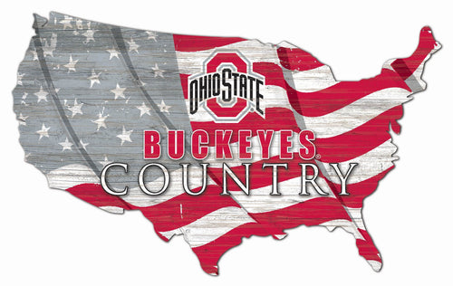 Ohio State Buckeyes 1001-USA Shape Flag Cutout