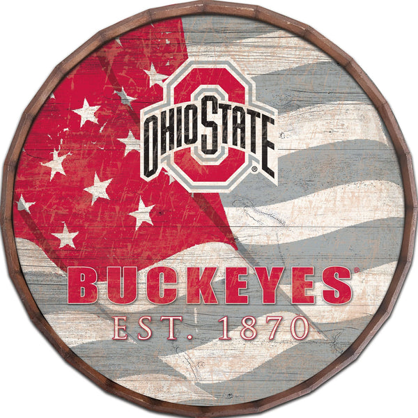 Ohio State Buckeyes 1002-Flag Barrel Top 16"