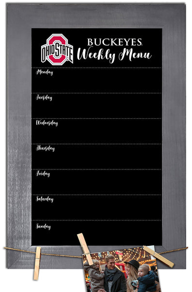 Ohio State Buckeyes 1015-Weekly Chalkboard with frame & clothespins