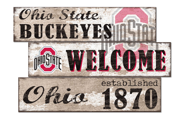 Ohio State Buckeyes 1027-Welcome 3 Plank