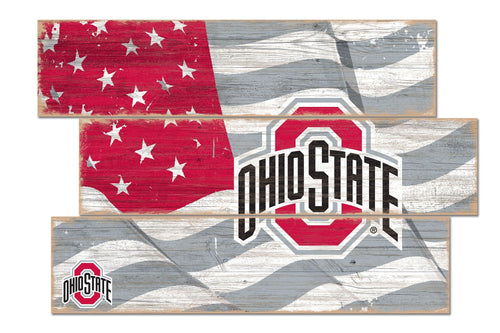 Ohio State Buckeyes 1028-Flag 3 Plank