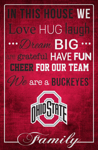 Ohio State Buckeyes 1039-In This House 17x26