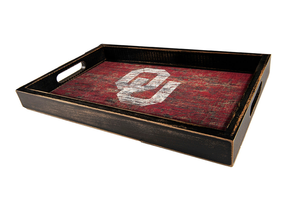 Oklahoma Sooners 0760-Distressed Tray w/ Team Color